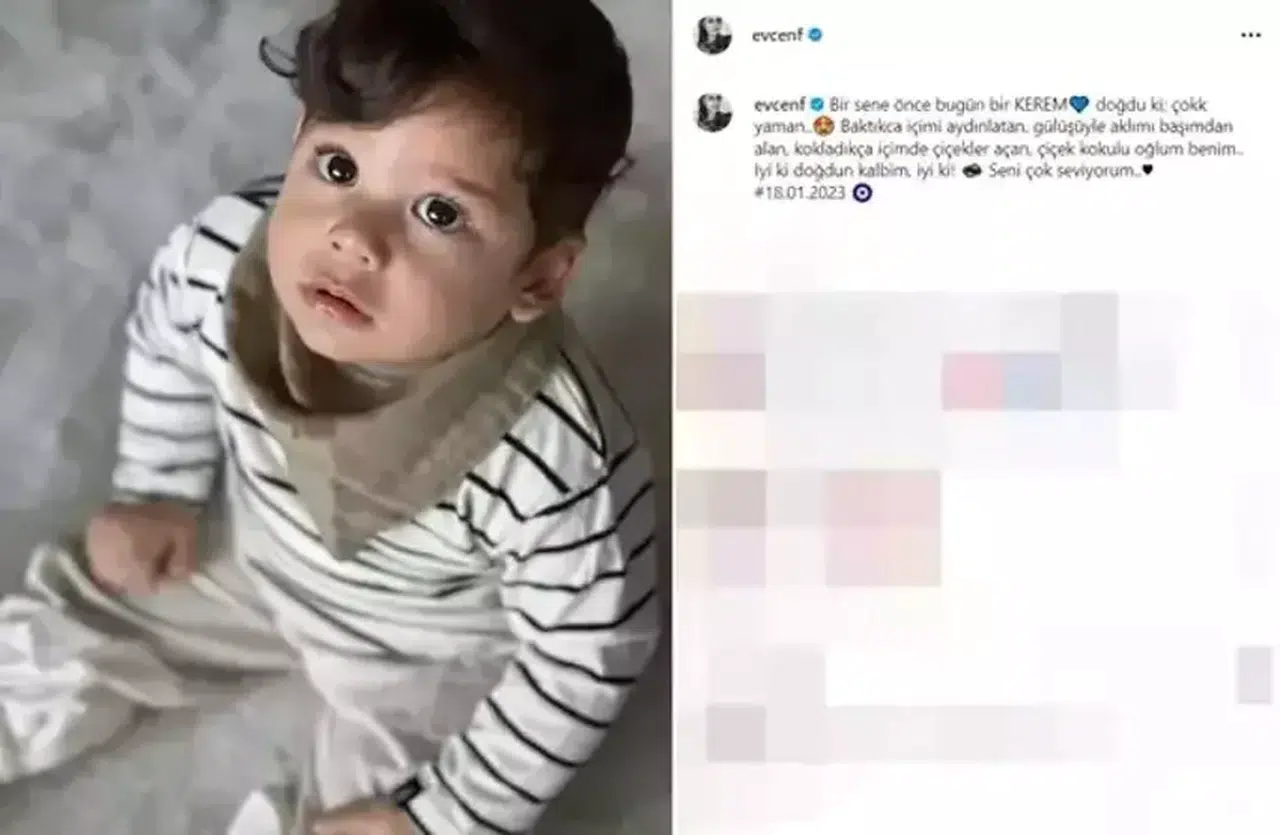 Fahriye Evcen oğlu Kerem'in yüzünü ilk kez gösterdi!