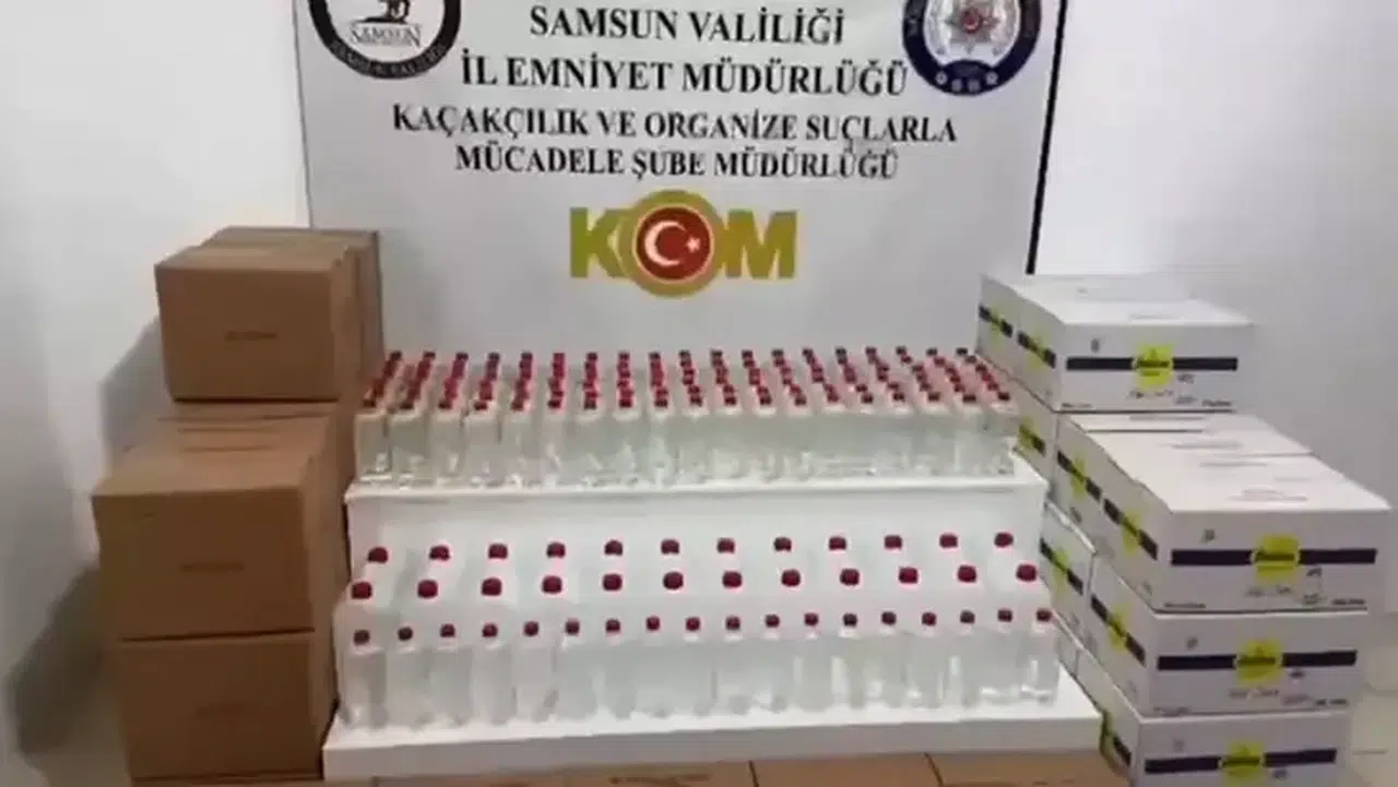 Samsun'da 1 ton 56 litre etil alkol ele geçirildi