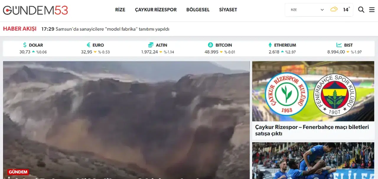 Rize'de yeni bir haber sitesi daha hizmete girdi! Gündem53.com
