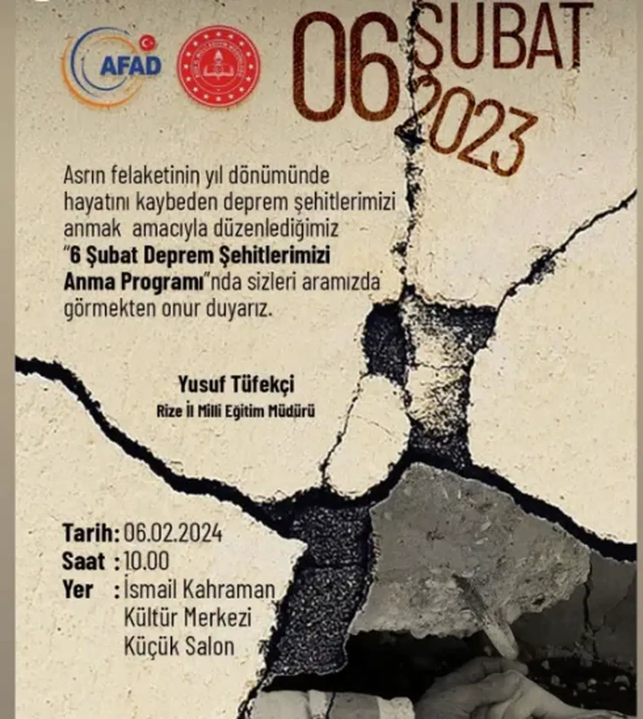 Rize'de"Asrın Felaketi" için anma programı düzenliyor