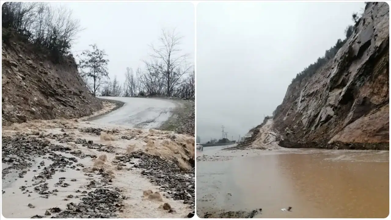 Artvin'de heyelan nedeniyle kapanan kara yolları kontrollü ulaşıma açıldı