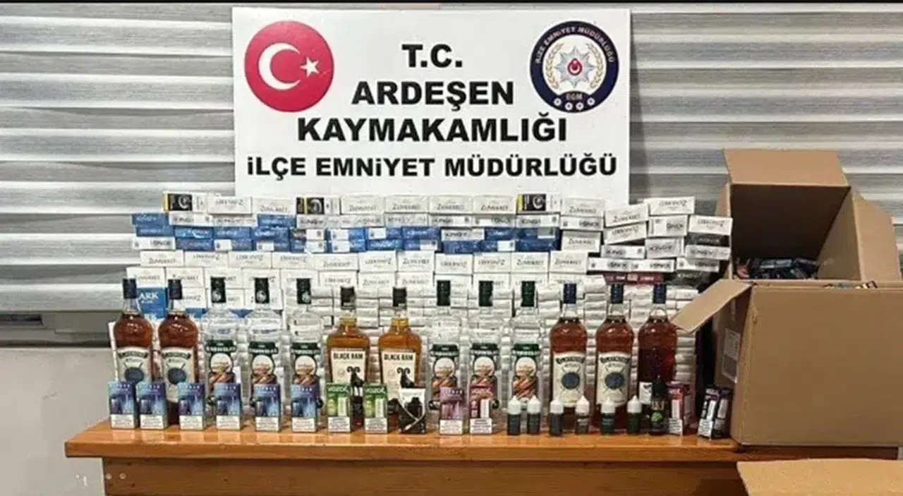 Rize'de kaçak tütün ve alkol operasyonu