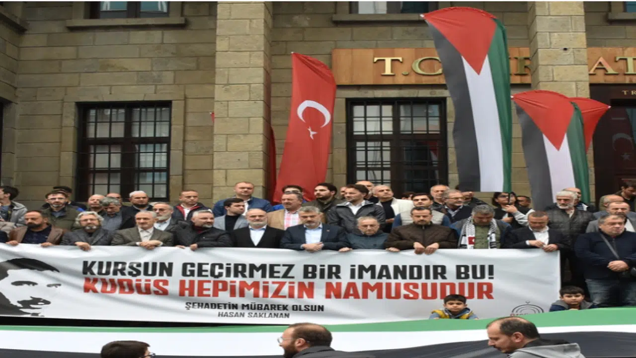 Trabzon'da Filistin'e destek için yürüdüler