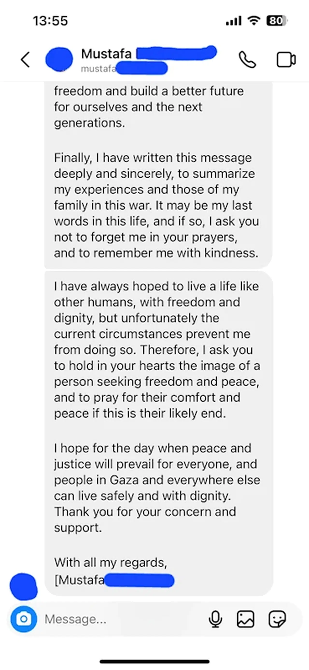 Mustafa, Gazze'den mektup yazdı: Savaş ruhlarımızı parçalıyor, hayallerimizi yok ediyor