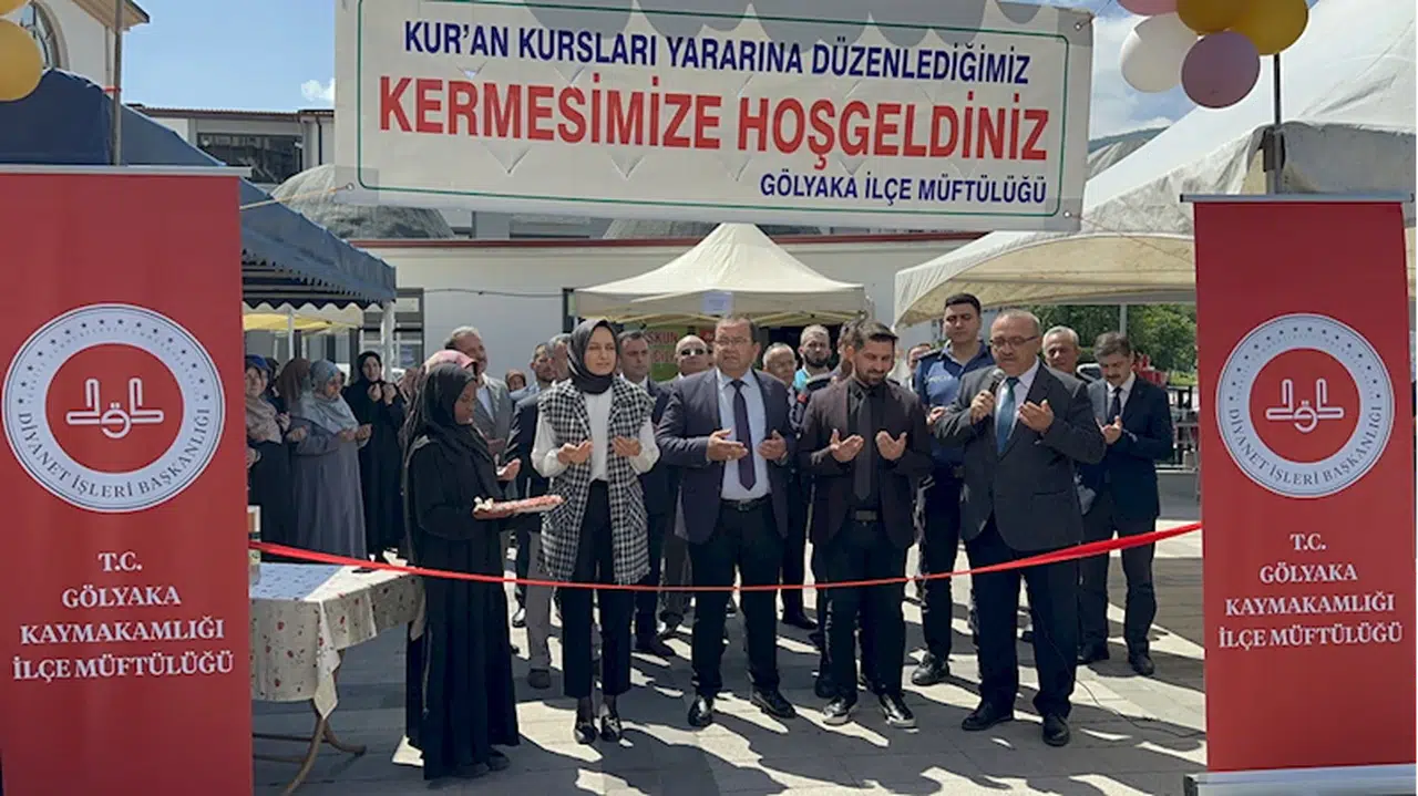 Gölyaka'da Kur’an kursları yararına kermes açıldı