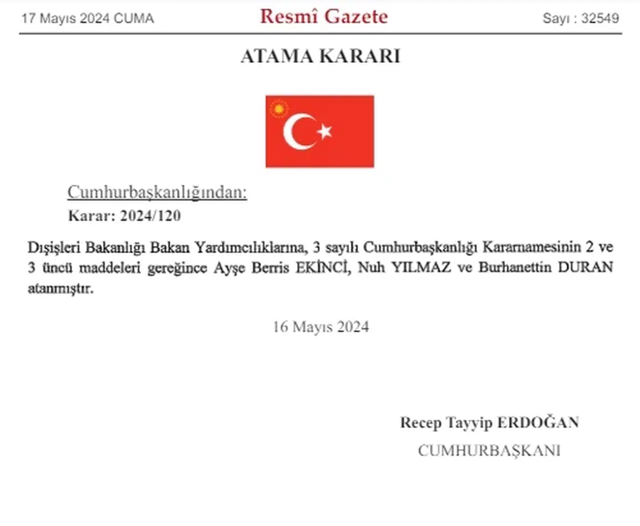 Dışişlerine 3 bakan yardımcısı atandı