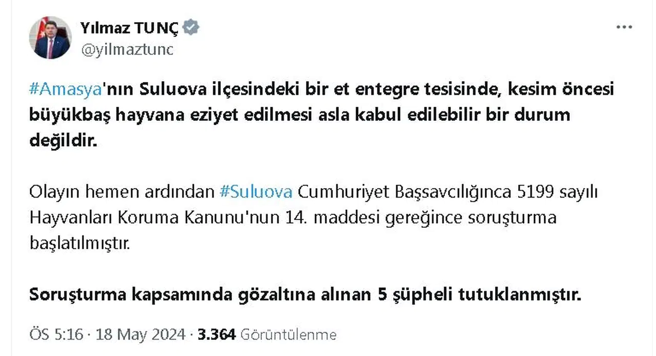 Et entegre tesisinde kesime hazırlanan büyükbaşa eziyet kamerada; 5 tutuklama (2)