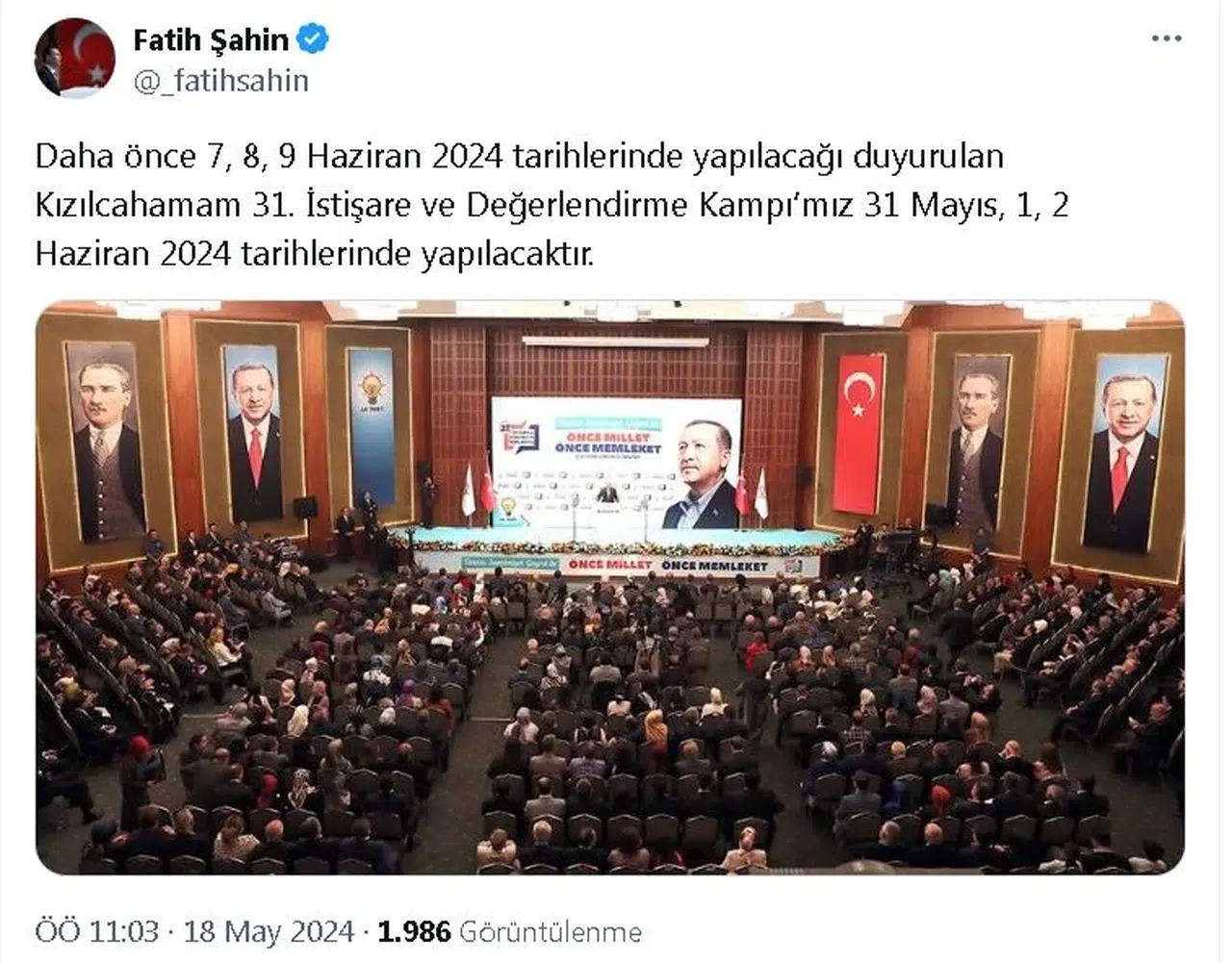 AK Parti'de Kızılcahamam Kampı'nın tarihi öne çekildi