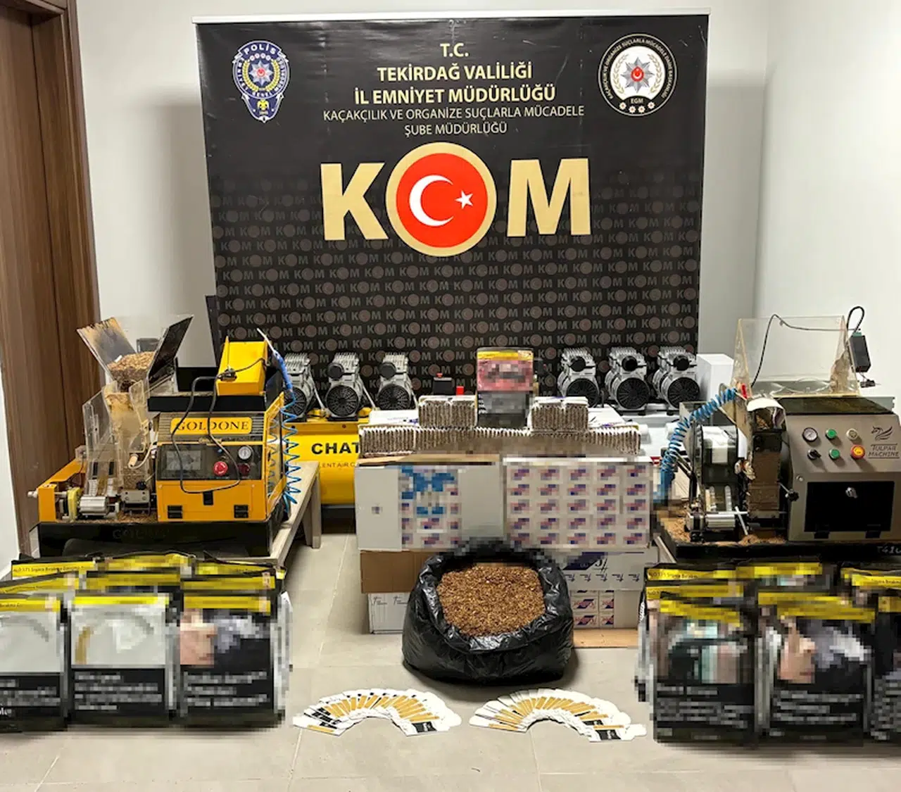 Tekirdağ’da 95 bin 800 kaçak makaron ele geçirildi