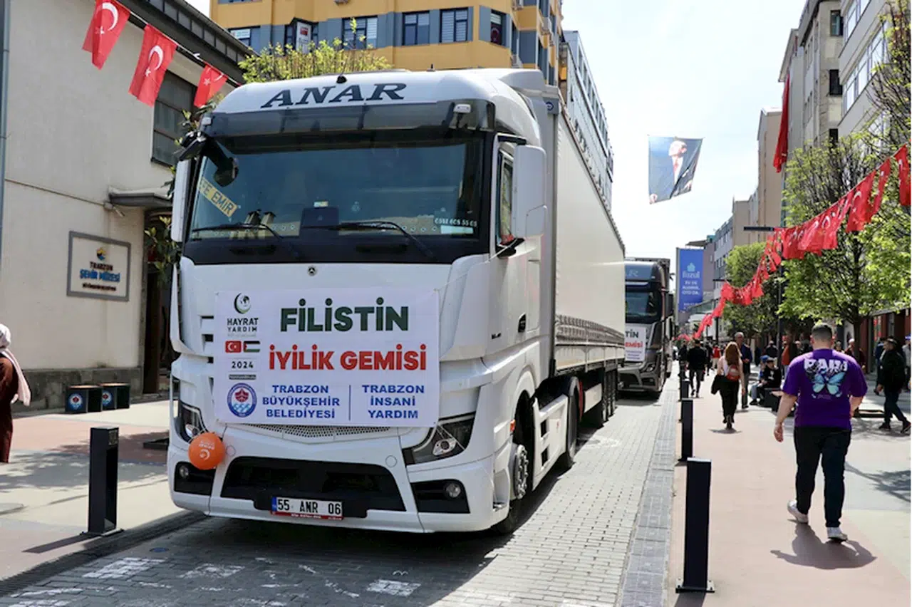 Trabzon'dan Filistin'e yardım tırları yola çıktı 