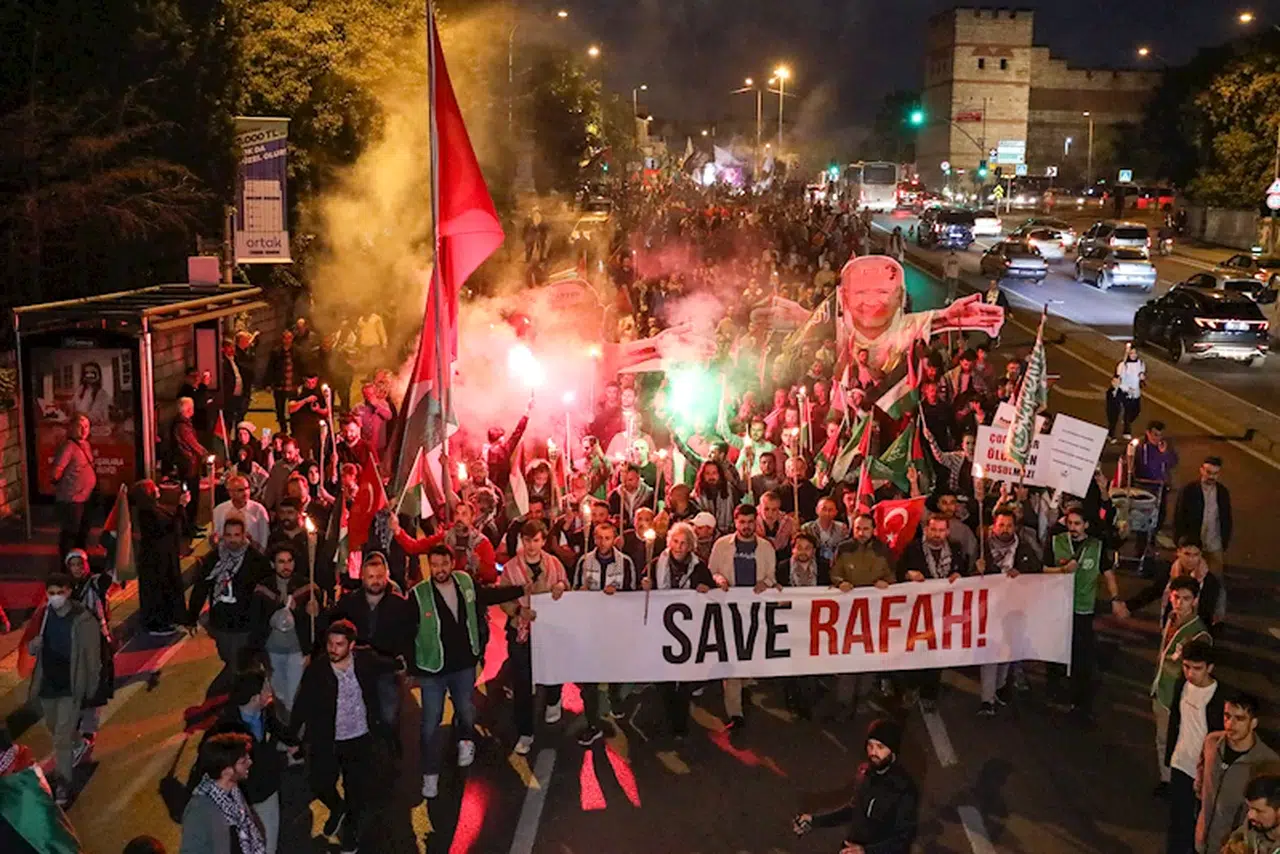 Eyüpsultan'da Gazze'ye destek yürüyüşü 