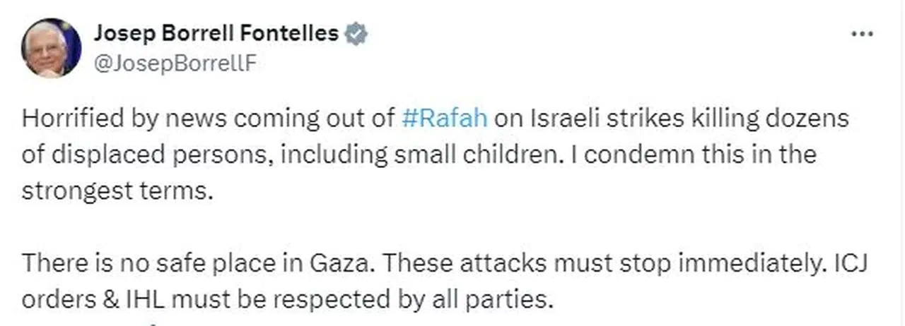 Borrel: Refah'tan gelen haberler beni dehşete düşürdü