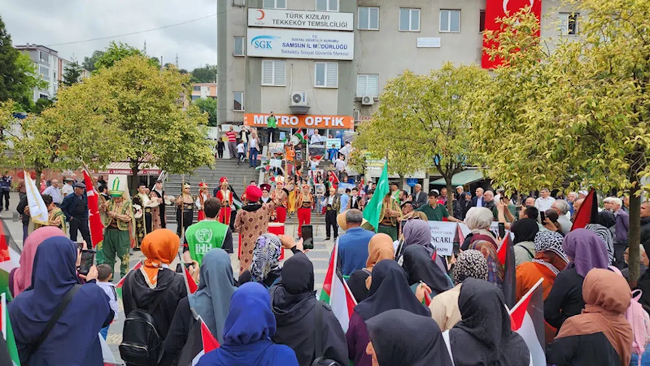 Tekkeköy'de İsrail'in Gazze'ye yönelik saldırıları kınandı