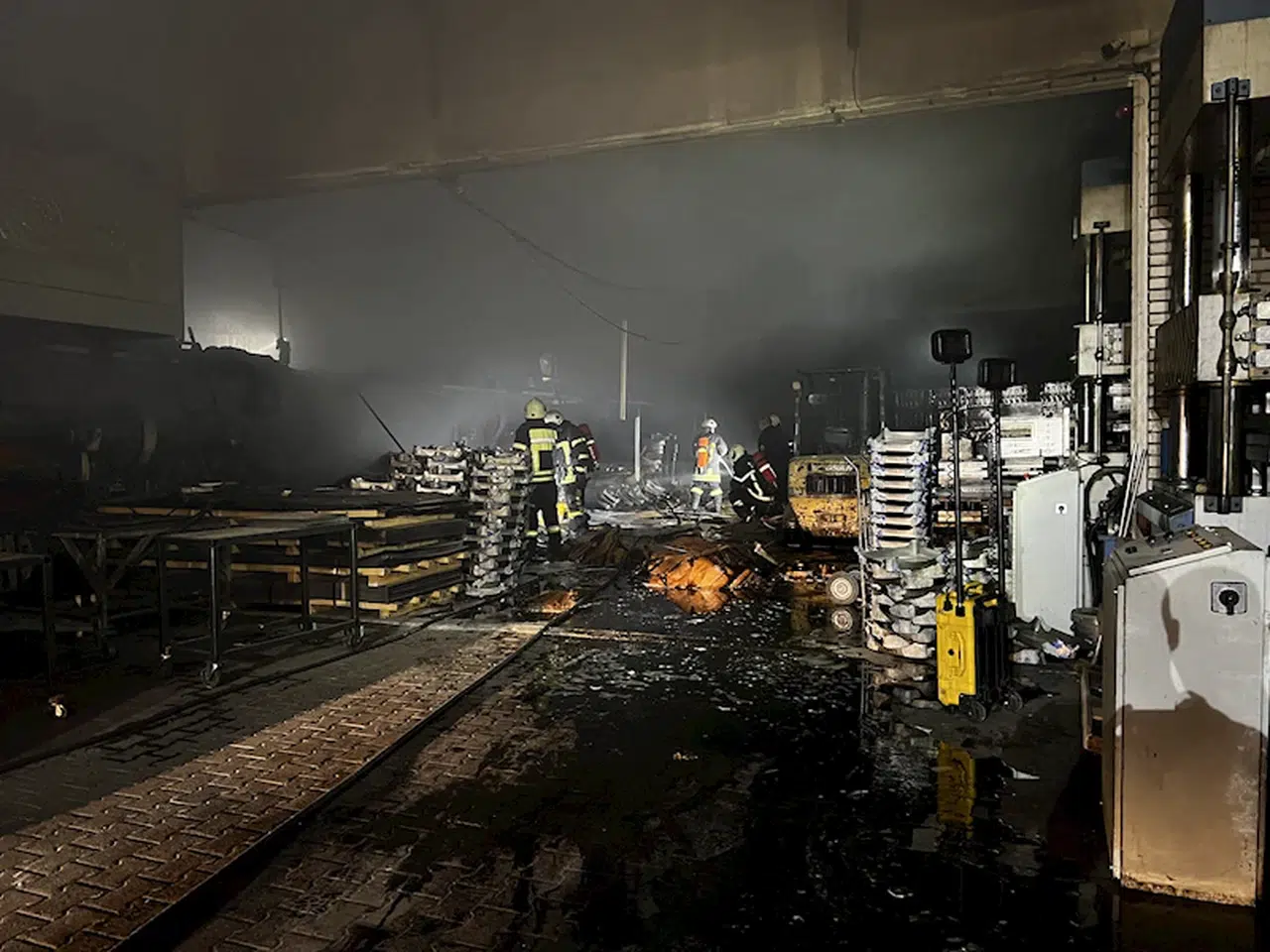 Kayseri'de soba imalathanesinde yangın