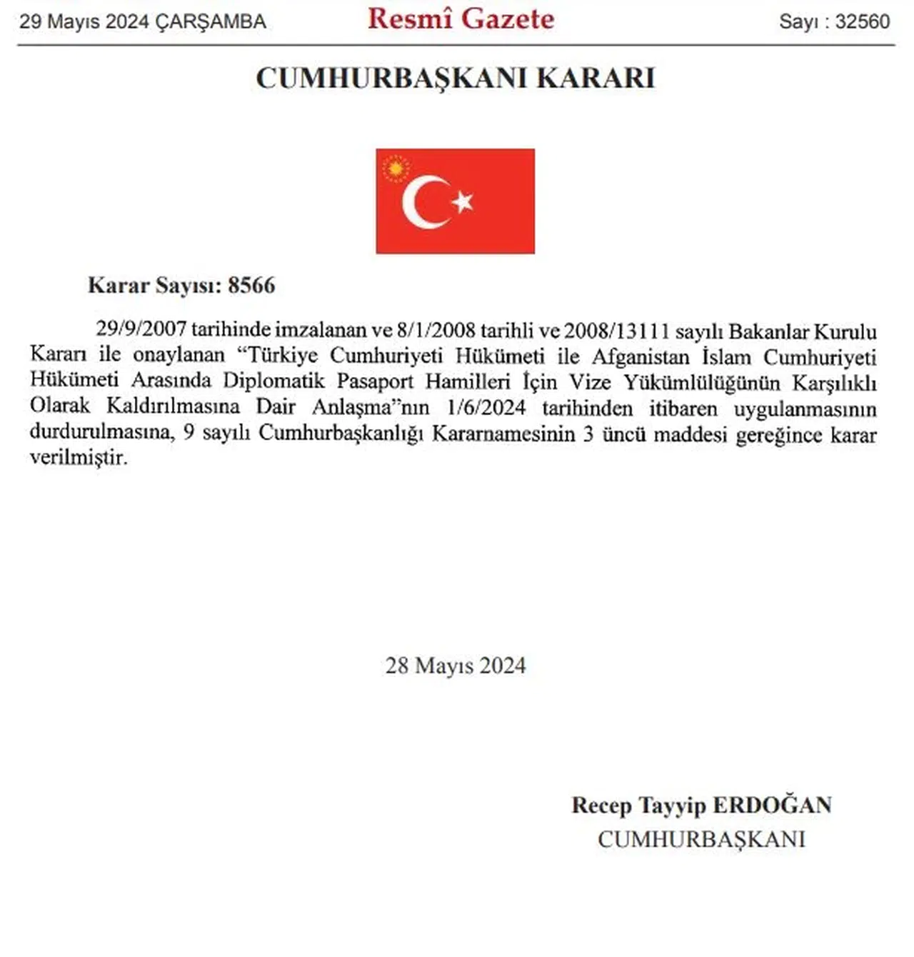 Türkiye ve Afganistan arasındaki diplomatik pasaport hamileri için vize anlaşması durduruldu