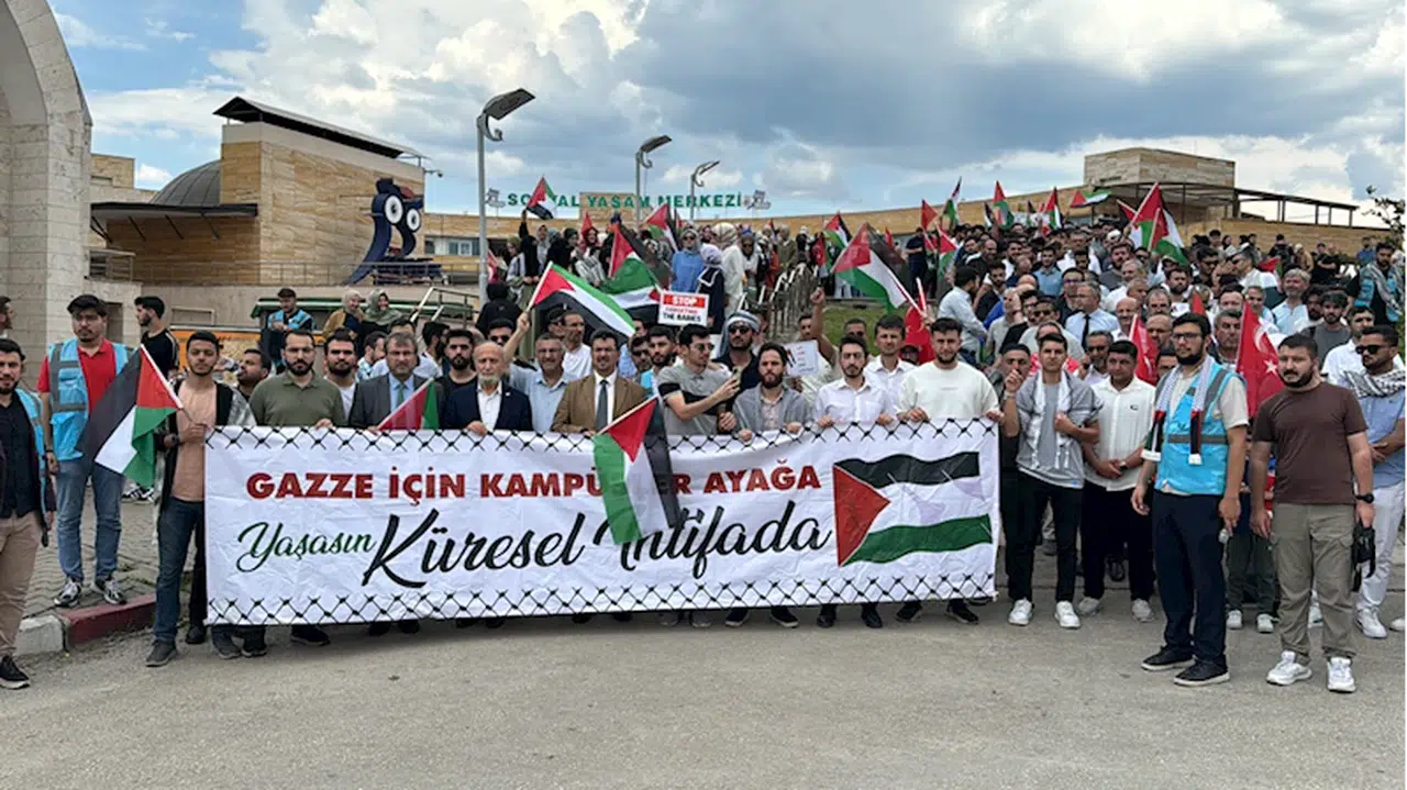 İsrail'in Filistin'e yönelik saldırıları Karabük'te protesto edildi