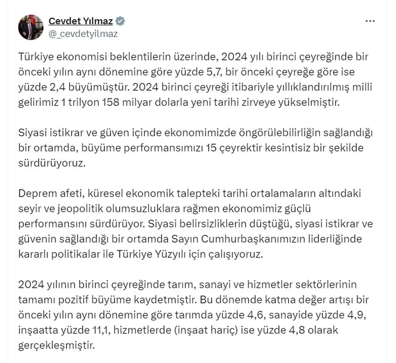 Cumhurbaşkanı Yardımcısı Yılmaz: Cari açığın düştüğü, rezervlerin arttığı bir dönemdeyiz