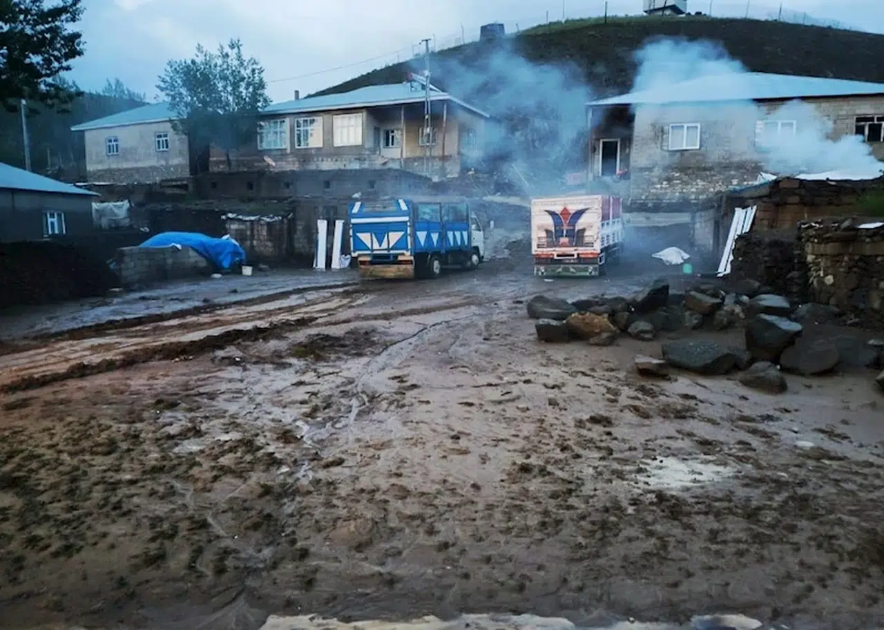 Van'da sağanak sele neden oldu; 52 hayvan öldü, 10 ev ile ahır hasar gördü
