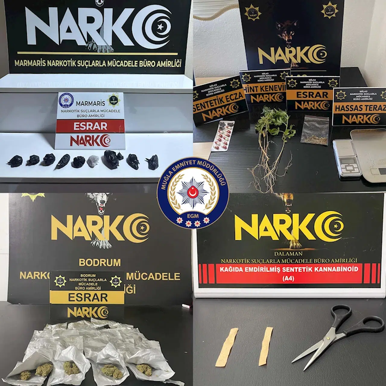 Muğla'da uyuşturucu operasyonlarında 4 tutuklama