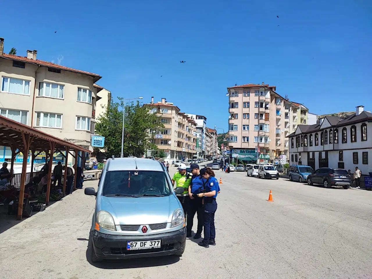 İskilip'te dron destekli trafik denetimi
