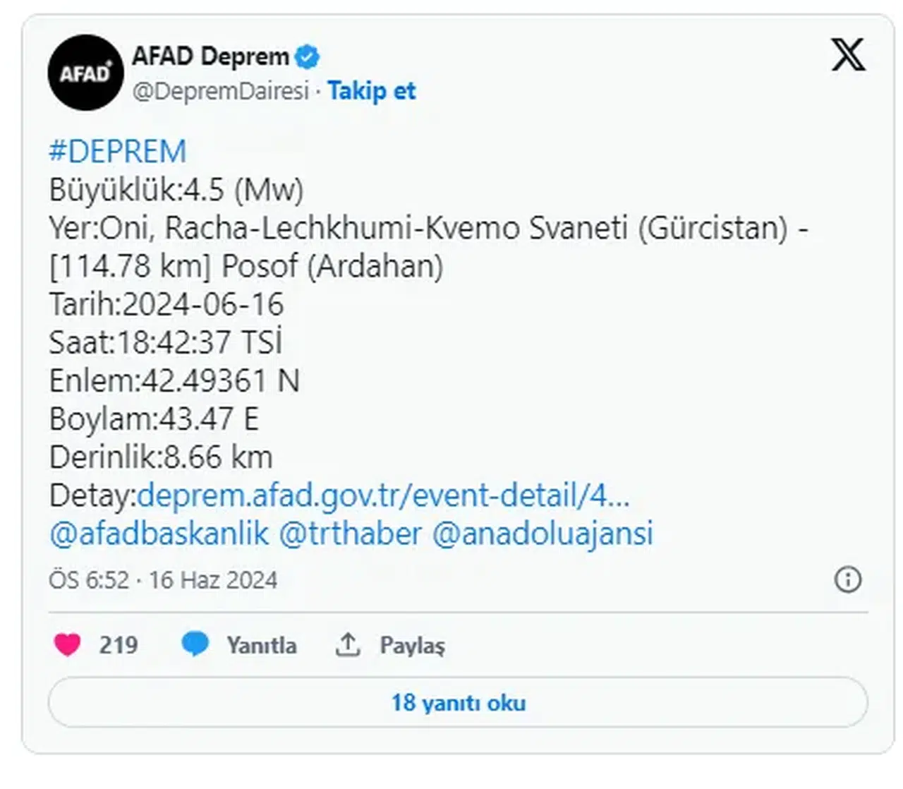 Gürcistan'da deprem! Türkiye'de de hissedildi