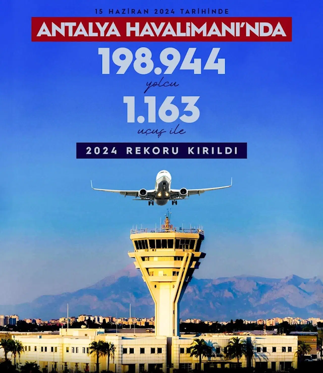 Antalya Havalimanı'nda 1 günlük yolcu rekoru kırıldı
