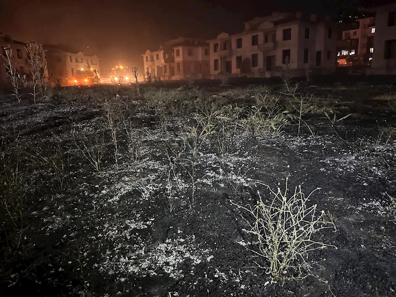 İzmir'de otluk alanda çıkan yangında alevler 2 metruk villaya sıçradı