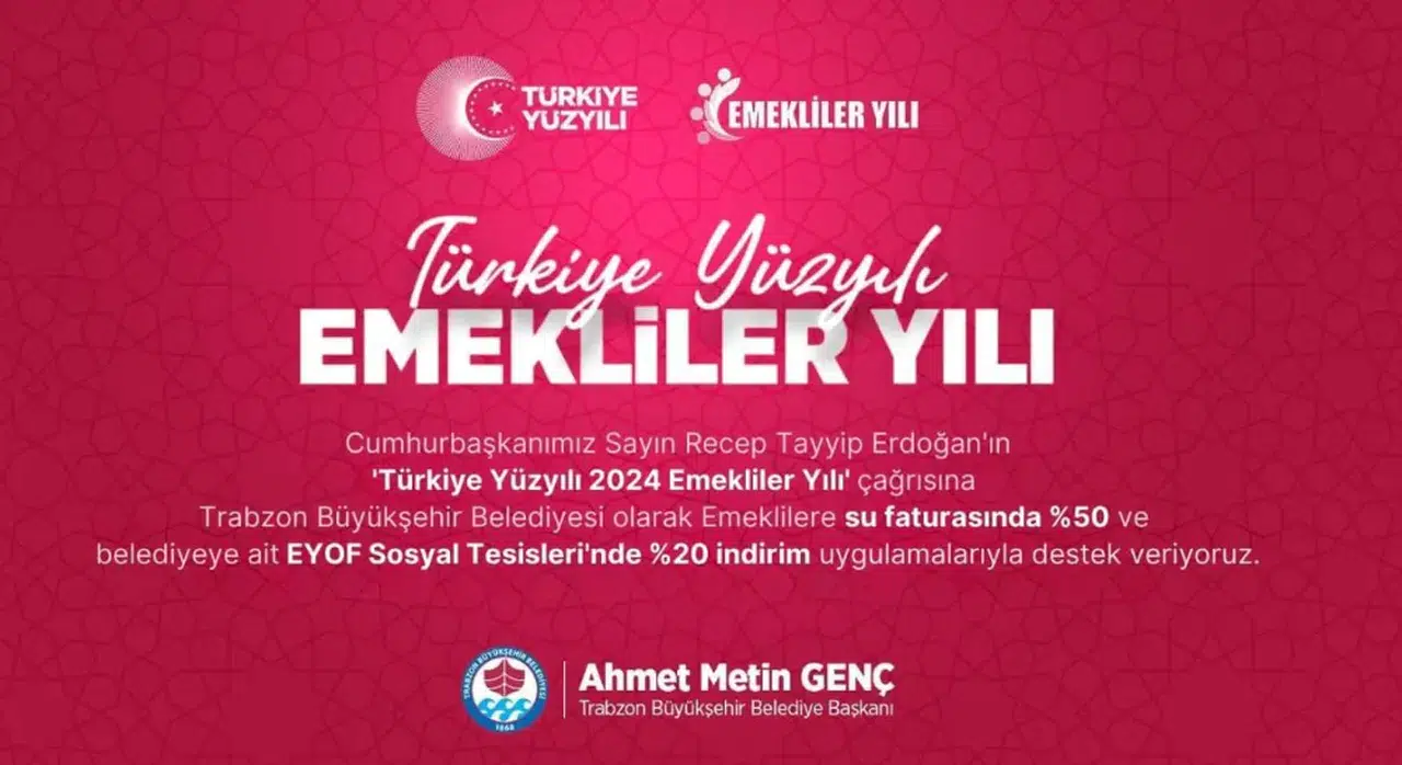 Trabzon Büyükşehir Belediyesi'nden Emeklilere Büyük Müjde: Su Faturasında ve Sosyal Tesislerde İndirim!