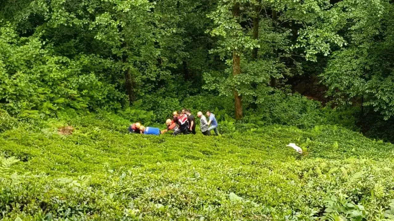 Rize'de odun keserken dereye yuvarlanan kişi yaralandı