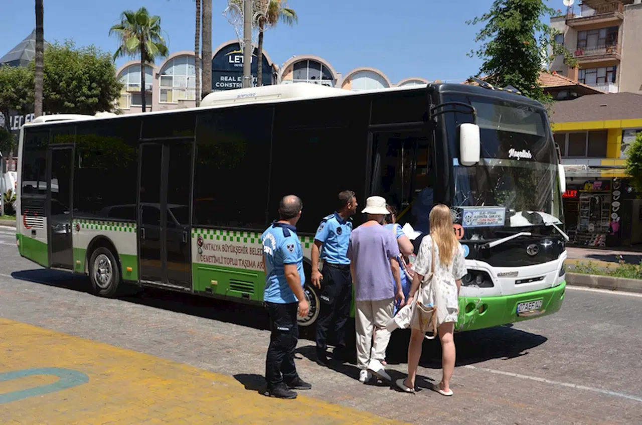 Alanya'da halk otobüsleri ve taksiler denetlendi