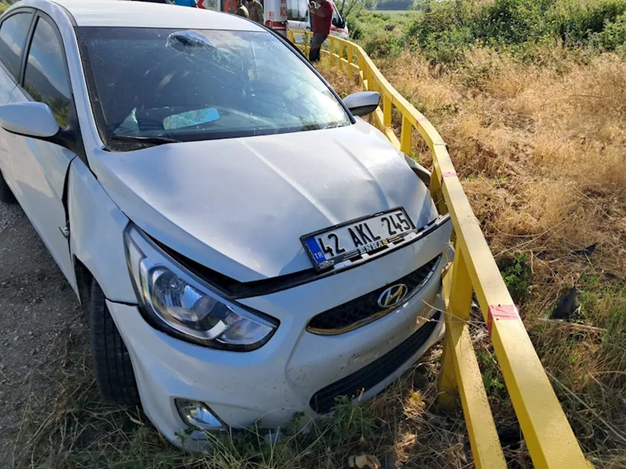 Tokat'ta bariyerlere çarpan otomobildeki 3 kişi yaralandı