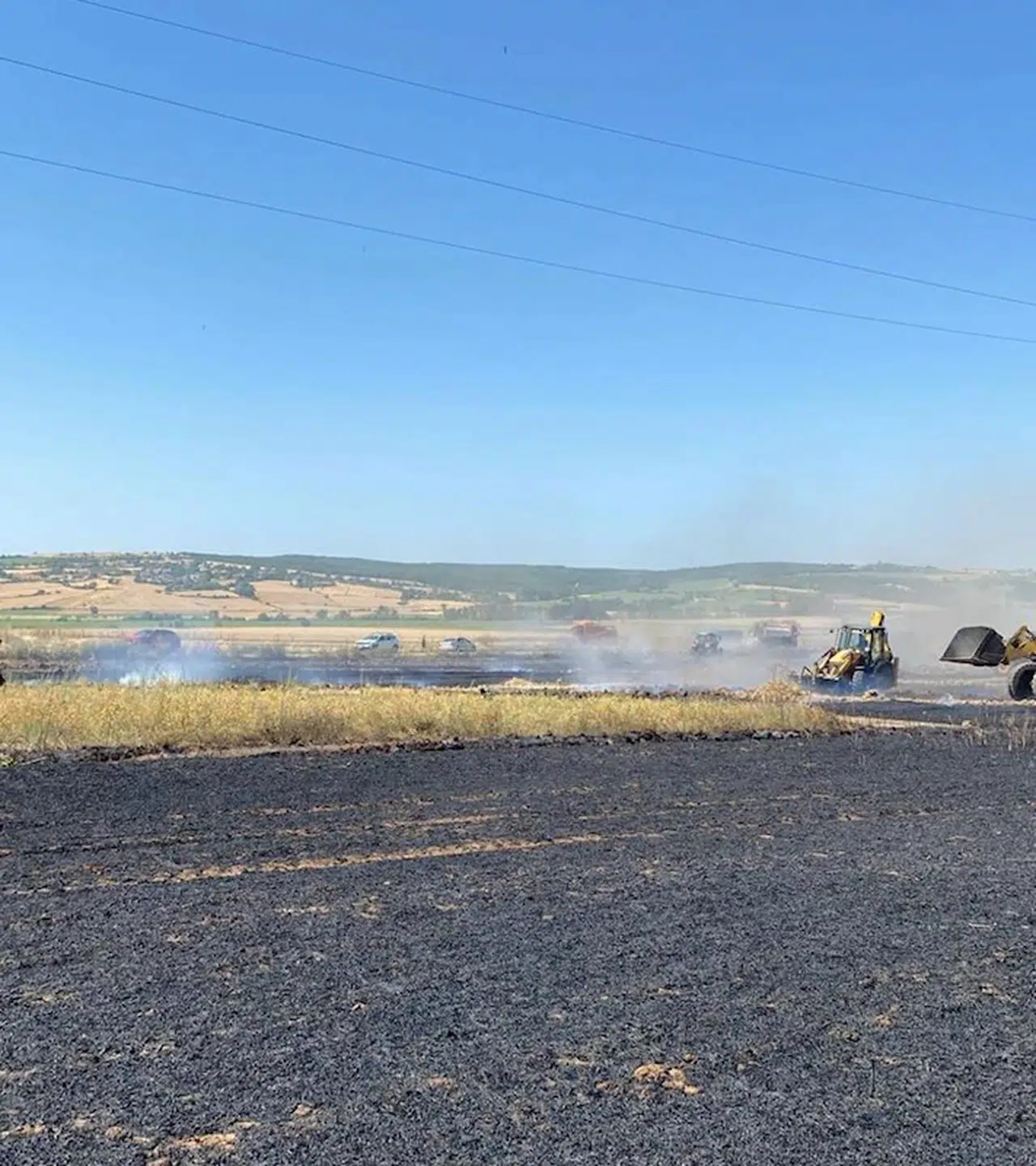  Malkara'da 5 dekar buğday tarlası yandı