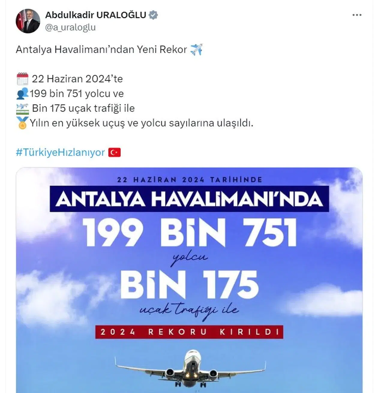 Antalya Havalimanı'nda yılın en yüksek yolcu sayısına ulaşıldı