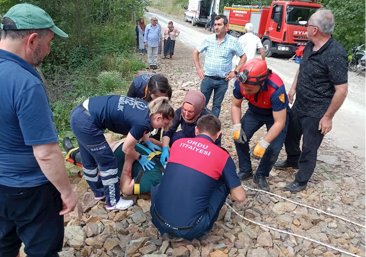 Ordu'da uçuruma düşen ATV'deki 2 kişi yaralandı