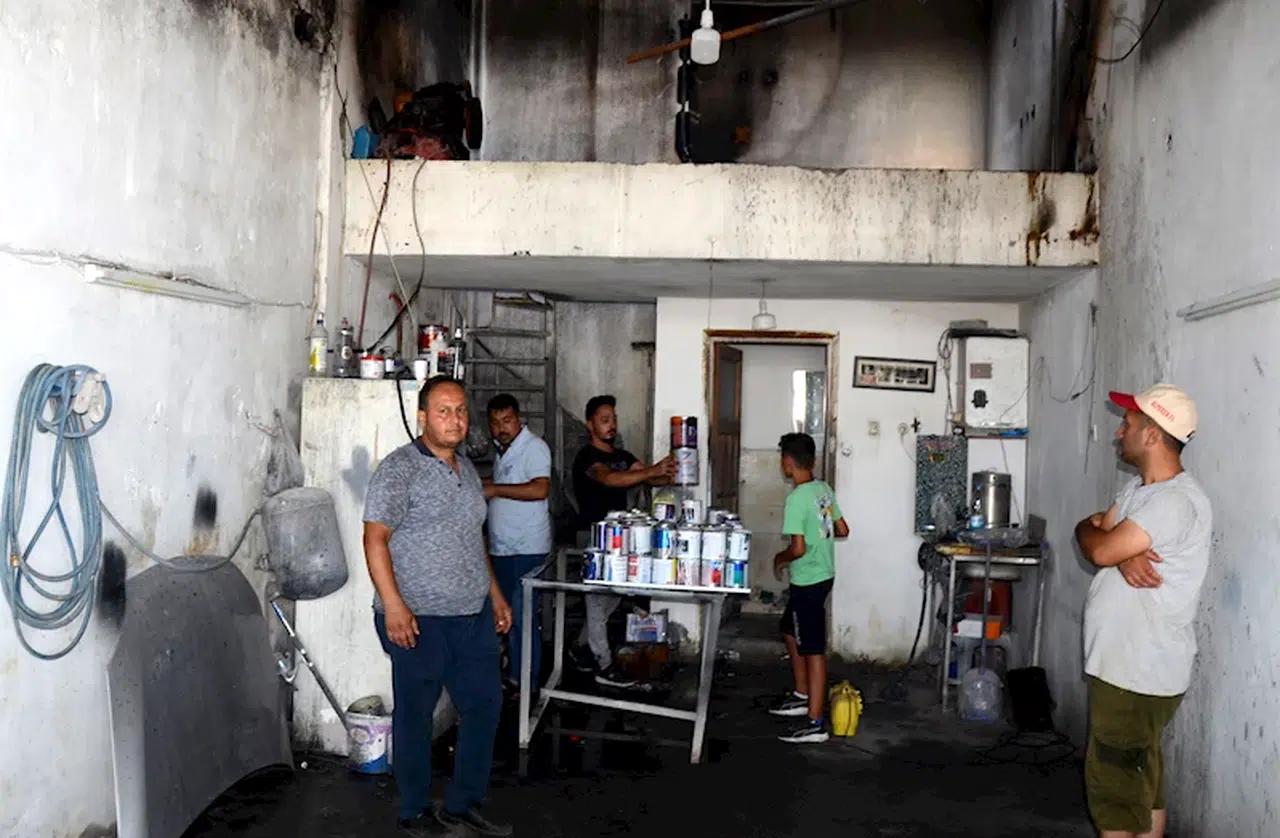 Oto boya atölyesi yandı