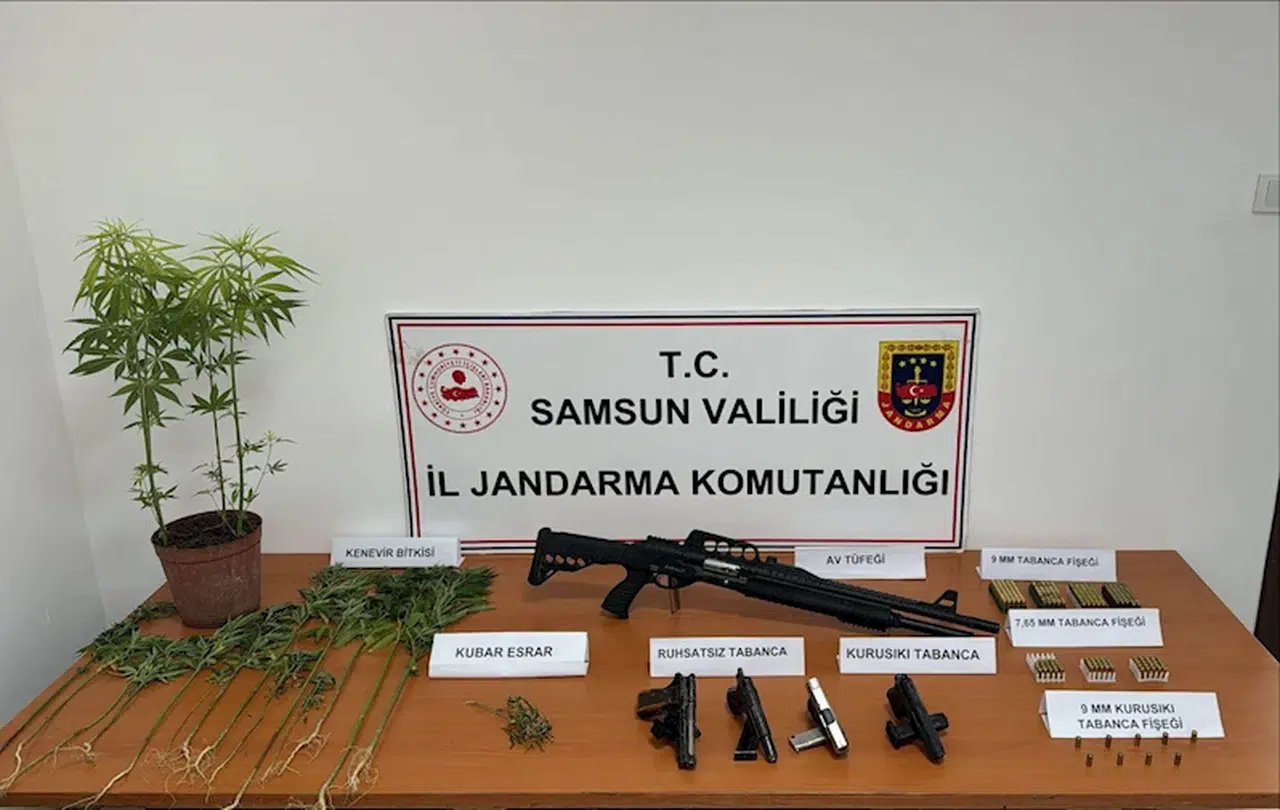Samsun’da uyuşturucu, silah ve mühimmat ele geçirildi