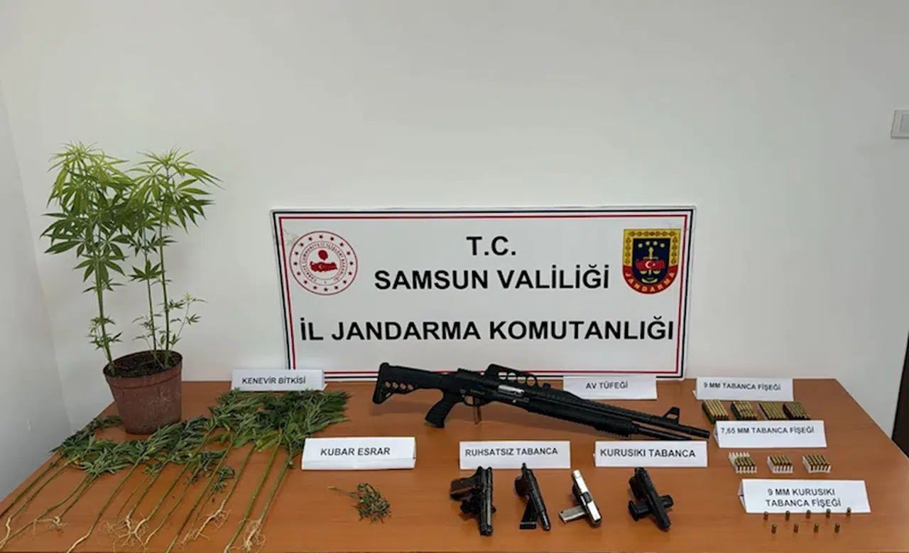 Samsun'da uyuşturucu ve silah operasyonunda 2 kişi yakalandı 