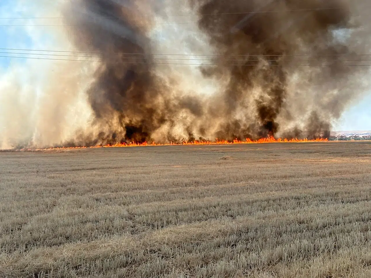 Batman'da 20 dönümlük alandaki anız yangını söndürüldü