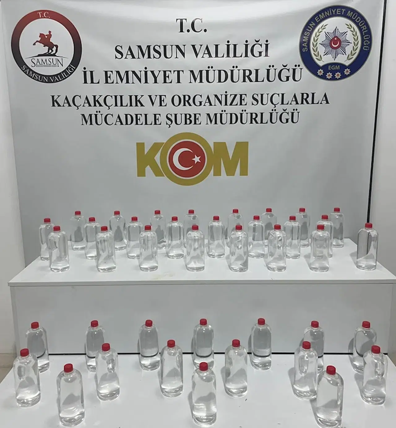 Samsun'da sahte içki operasyonunda 3 şüpheli yakalandı