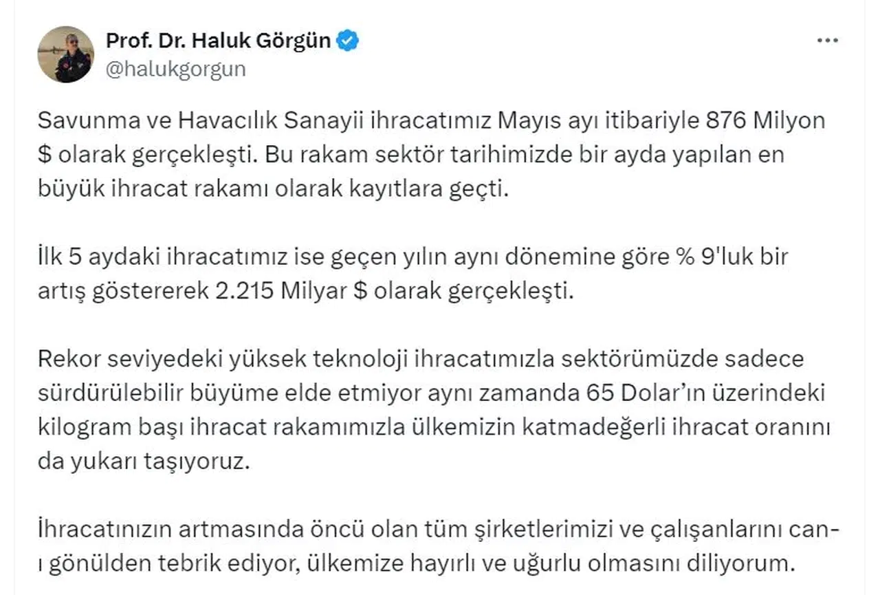 Savunma sanayinde ihracat rekoru