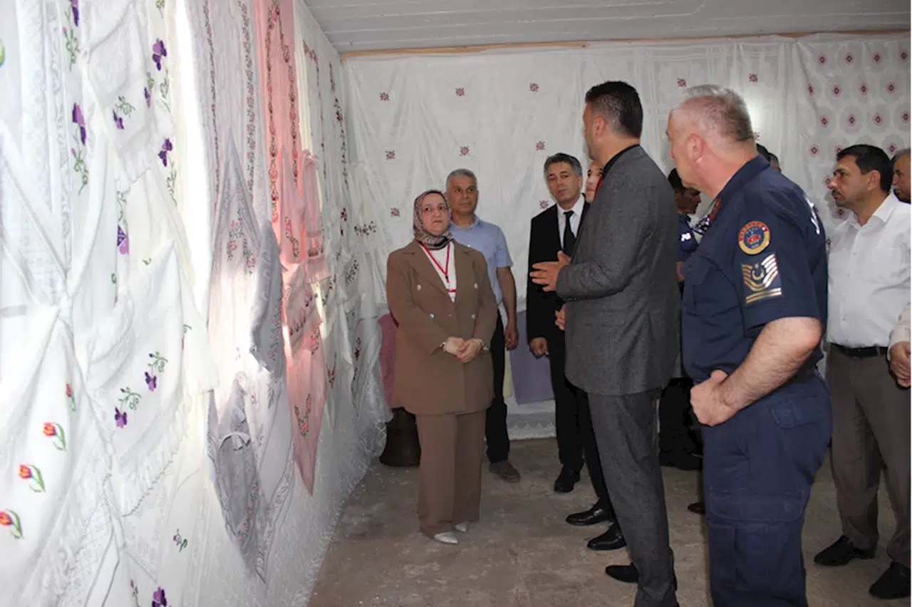 Giresun'da köyde düzenlenen kursta yıl sonu sergisi açıldı