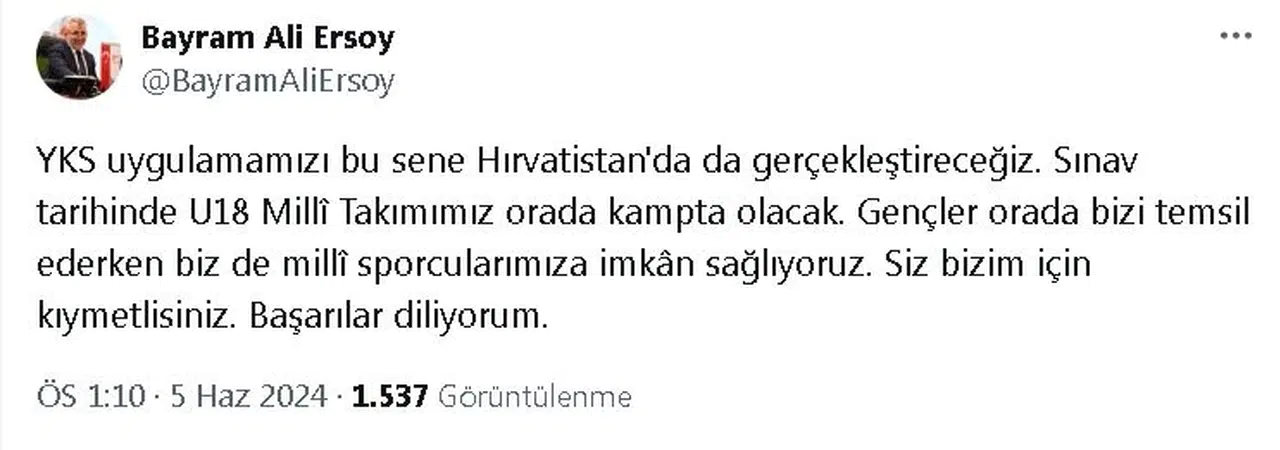 U18 Milli Takımı sporcuları, YKS'ye Hırvatistan'da girecek
