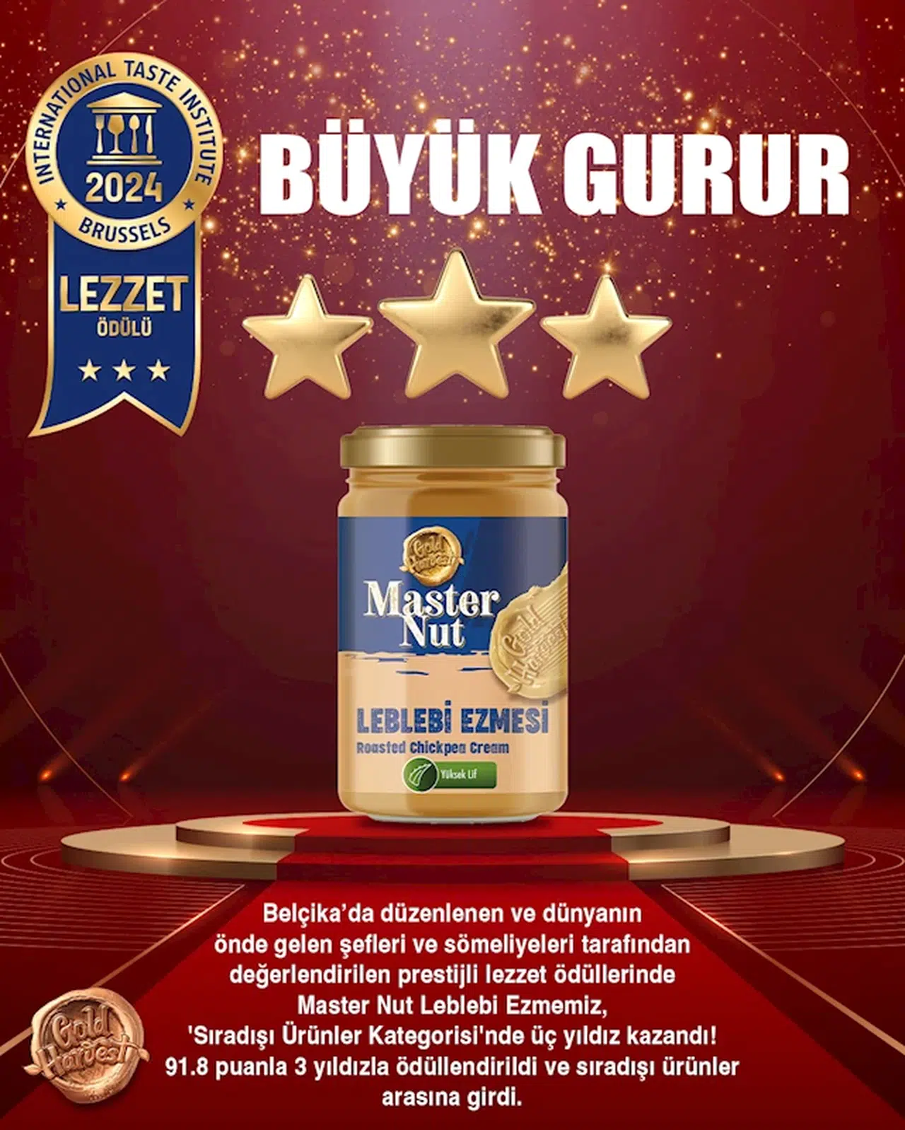 Gold Harvest’in üç ürünü Superior Taste Award’ın ‘sıradışı ürünler’ kategorisinde yerini aldı   