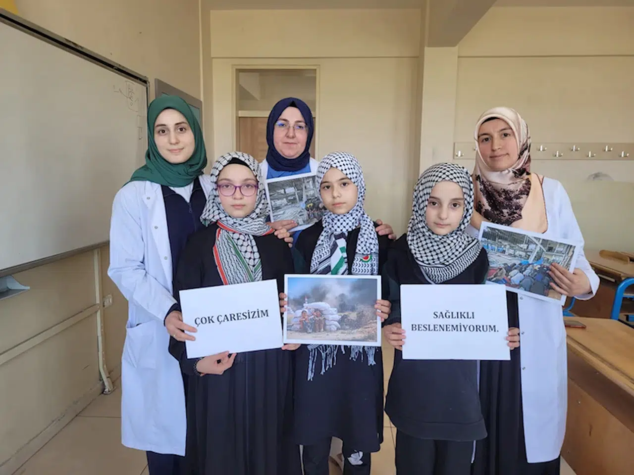 Samsun'da Anadolu İmam Hatip Lisesi öğrencilerinden İsrail'in Gazze'ye saldırılarına tepki
