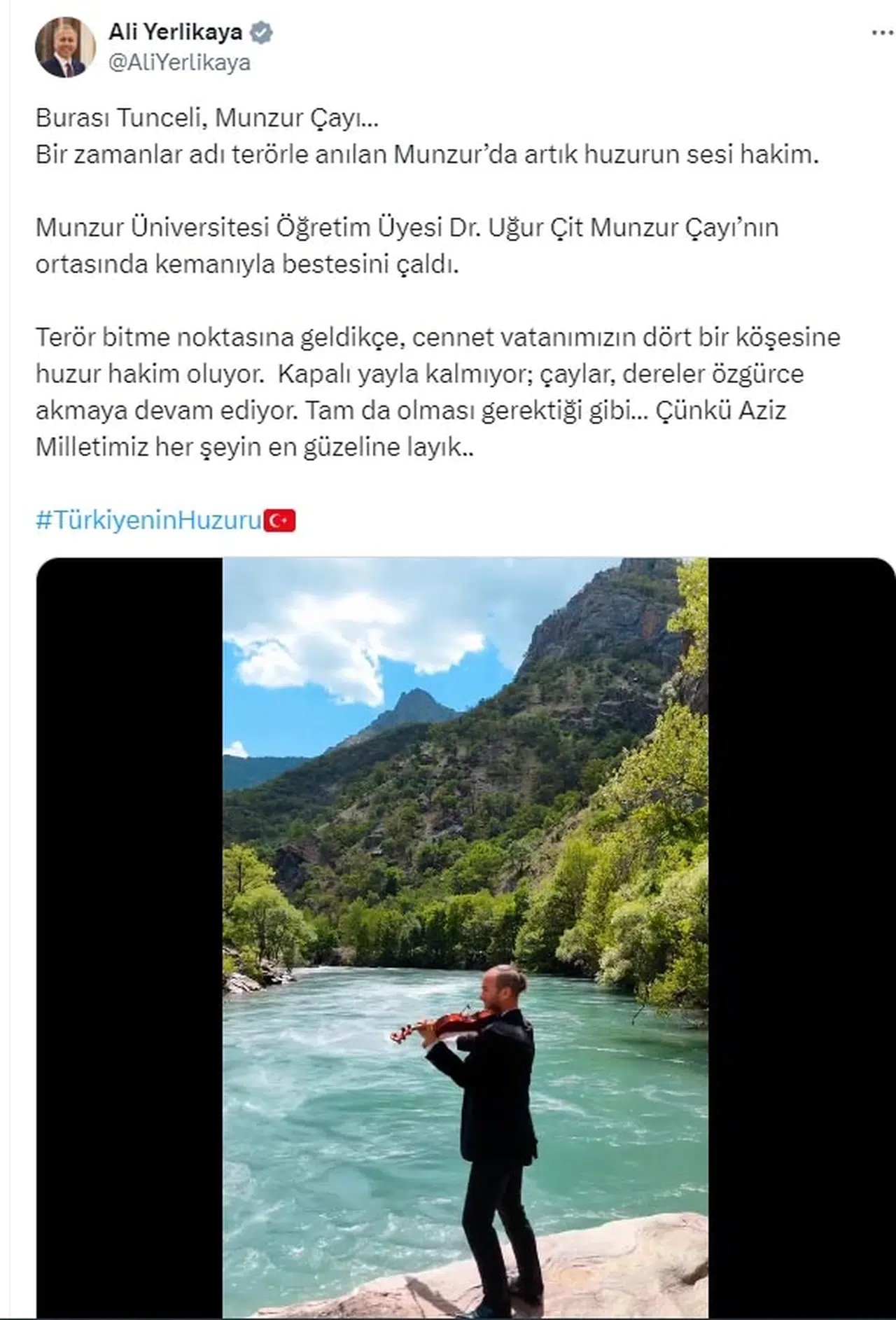 Bakan Yerlikaya: Munzur'da artık huzurun sesi hakim