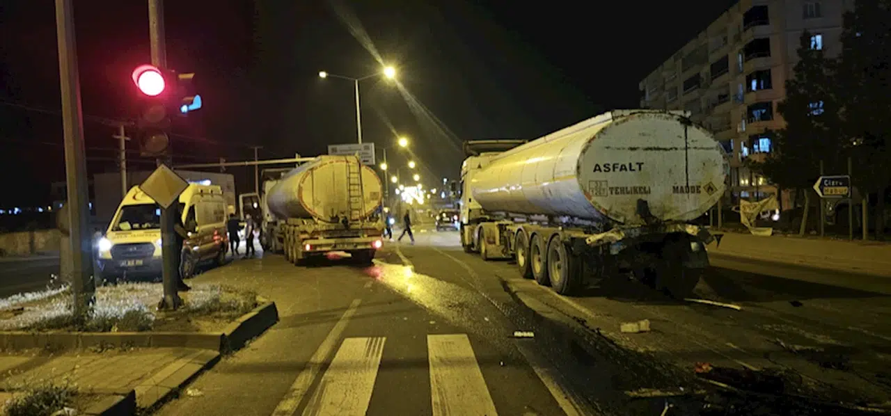 Nusaybin’de 2 tankerin çarpıştığı kazada 1 yaralı