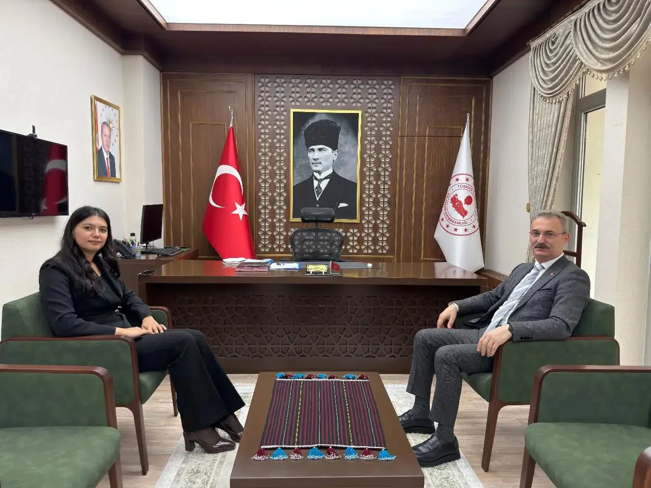 Şalpazarı'nda Belediye Başkanı Kurukız, Yeni Kaymakam Akpınar'ı Ziyaret Etti