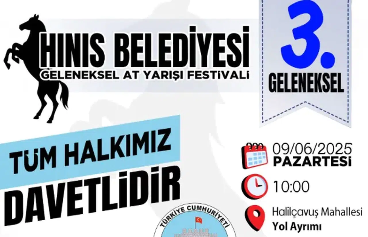 Hınıs’ta 3. Geleneksel At Yarışı Festivali Düzenleniyor