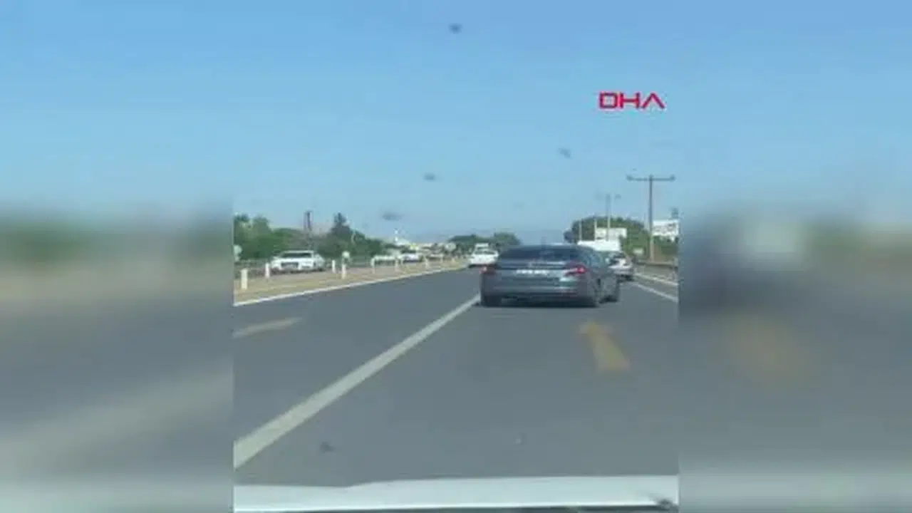 Köşk'te deve yolda koştu, sürücüler cep telefonlarıyla o anları kaydetti