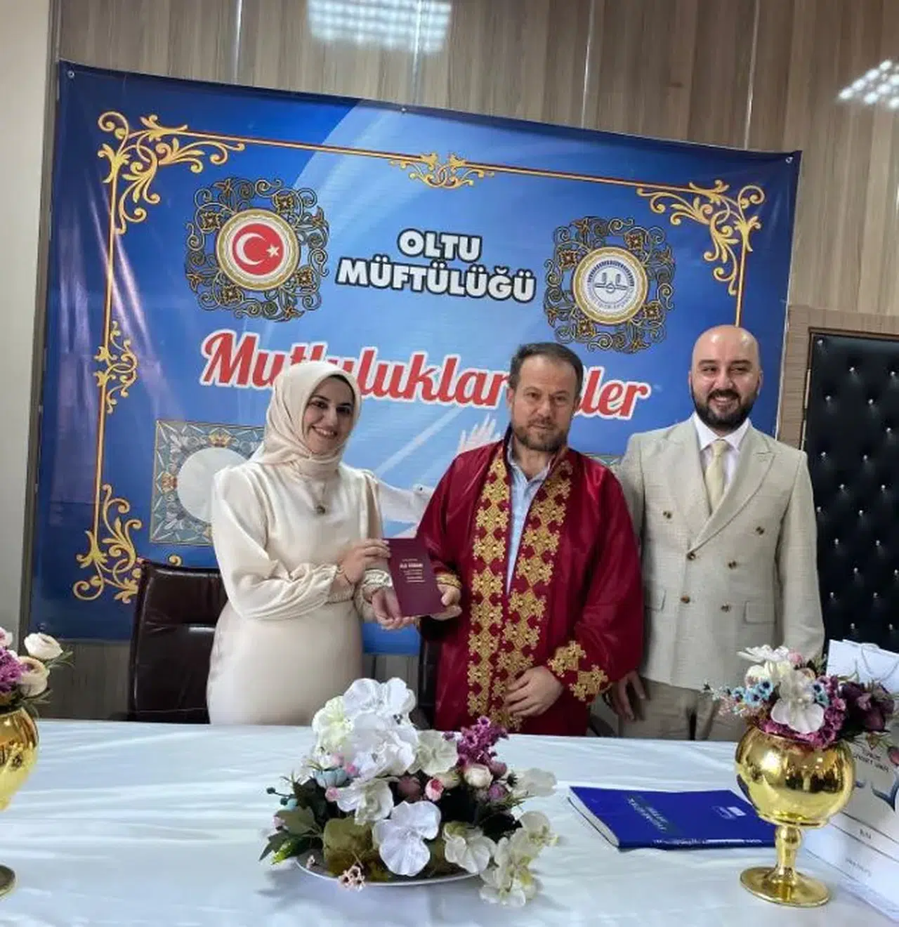 Oltu'da Müftü Çelebi'nin kıydığı nikâh töreninde aile bilinci vurgulandı